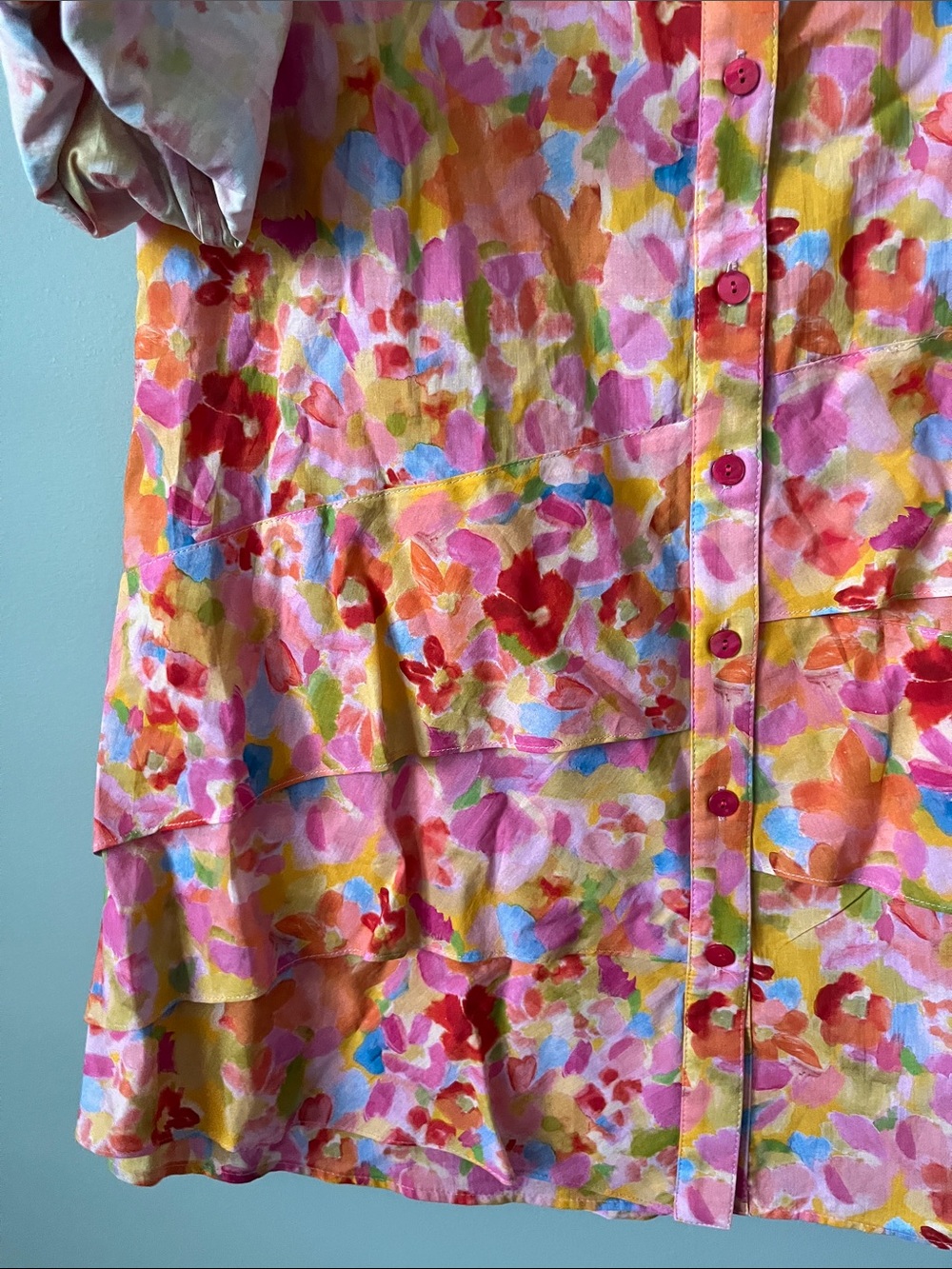 Finley NWT Jenna Dress Capri Floral Button Down 100% Cotton Dress - Picture 6 of 13